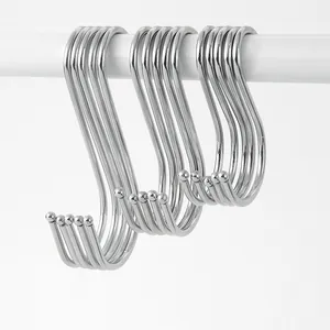 Heavy Duty Metal S Hooks For Hanging Clothes Pots Pans Kitchen Utensils Closet Storage S Shaped Hangers Hooks Silver