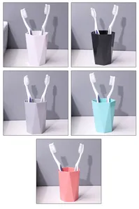 Diamond wheat straw toothbrush cup detail view, stylish bathroom mouthwash cup in multiple colors.