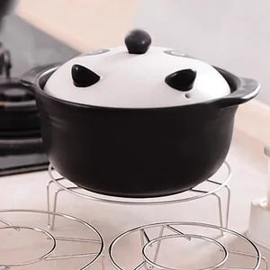 Grille de cuisson vapeur en acier inoxydable rond support de casserole cuisine