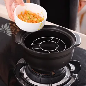 Grille de cuisson vapeur en acier inoxydable rond support de pot ustensile cuisine