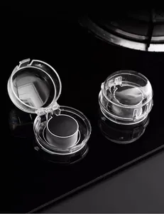 Detail de la housse de protection transparente pour bouton de cuisiniere, anti-huile pour cuisine.