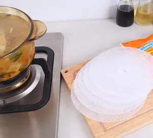Papier absorbant de graisse de cuisine rond blanc filtre a soupe pour cuisson et patisserie
