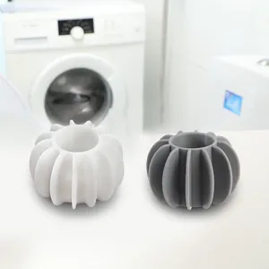 Silicone anti-tangle laundry ball for washing machine, detail view of cleaning tool.