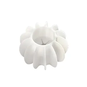 White silicone anti-tangle laundry ball for washing machine, practical cleaning tool.