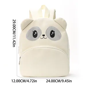 Corduroy cute bear backpack for women students casual large capacity school bag beige