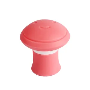 Pink white silicone facial muscle exerciser cute mushroom shape masseter training tool