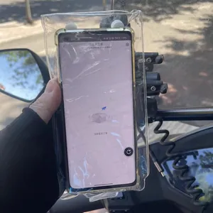 Waterproof phone bag for motorcycle rider, touch screen friendly clear mount pouch case.