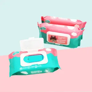 Baby wet wipes portable thicked wet tissues with plastic lid family value bulk pack