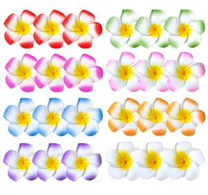 Set of colorful artificial foam frangipani flowers for Hawaiian hair accessories DIY