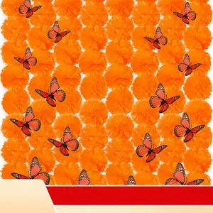 Realistic Artificial Marigold Garland For Day Of The Dead Mexican Halloween Indian Wedding Party Decor Plastic Flower String