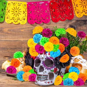 Vivaci fiori di calendula artificiali per decorazioni festive di Halloween 6-9cm