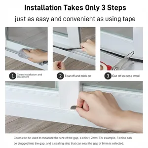 Guide d'installation détaillé en 3 étapes pour joint brosse autocollant de porte et fenêtre