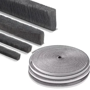 Self-adhesive weather stripping brush roll for door and window sealing and insulation
