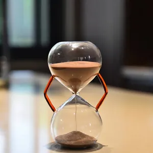 30-Minute Creative Amber Handle Glass Hourglass Timer Modern Nordic Simple Home Desk Ornament High Borosilicate Glass Clock