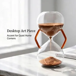 Modern amber handle glass hourglass 30-minute timer for elegant Nordic home decor
