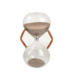 Modern amber glass hourglass timer 30 minutes Nordic style home decoration