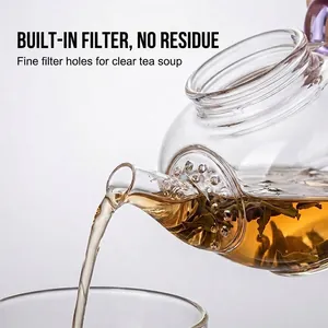 Petite théière en verre résistante à la chaleur avec filtre intégré pour le thé en vrac