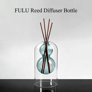 New Chinese Style Colorful Gourd Glass Aromatherapy Bottle Double Layer Glass Vase For Hydroponic Plant Desktop Decor