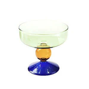 Elegant colorful glass incense burner and candle holder for minimalist home decor