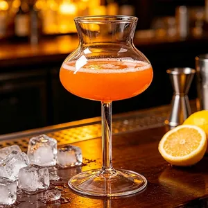 Creative Borosilicate Glass Goblet Little Waist Curvy Shape Cocktail Wine Glass Heat Resistant Bar Party Drinkware