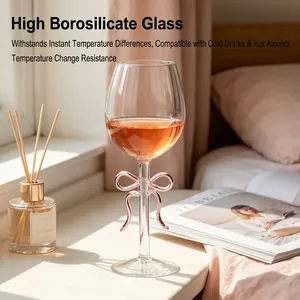 Elegant bow-knot wine glass made of heat-resistant borosilicate glass for home decor