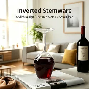 Elegante calice da vino rosso invertito in vetro borosilicato di alta qualità casa