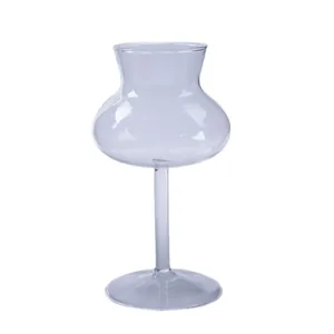 Elegant willow-waist glass goblet for creative cocktails and sweet wine service