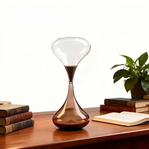 Clessidra Moderna Creativa a Forma di Manubrio in Vetro a Blocchi di Colore Vetro Borosilicato Ornamento da Scrivania per Decorazione Casa Ufficio Regalo