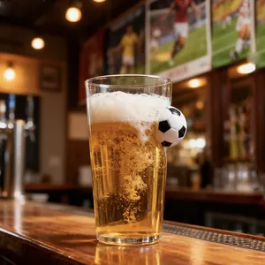 Eingebetteter Fußball Glas Bierkrug Kreativ Hitzebeständig 3D Fußball Transparent Becher Für Bar Heim Party Sportfans