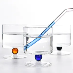 Copa Retro Francesa Con Cuentas Coloridas Vidrio Borosilicato Resistente Al Calor Para Vino Cóctel Postre Fiesta Hogar