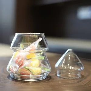 Creative Christmas tree glass storage jar with lid for candy and home decor
