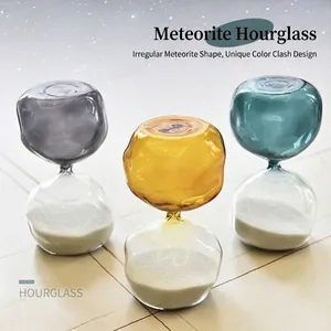 Reloj de arena artístico nórdico de vidrio de meteorito para decoración de hogar creativa