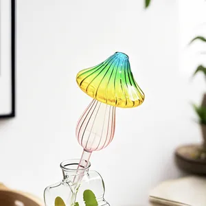 Gradiënt Kleur Paddestoel Glas Zelfwaterende Bollen Automatische Plantirrigatie Globes Voor Binnen Buiten Tuin Glaswerk