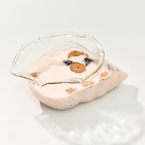 Bol à dessert créatif en verre en forme de conque pour yaourt salade et pudding