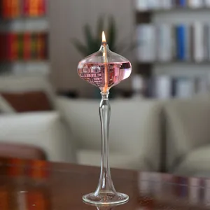 Elegant Nordic style clear glass oil lamp for romantic home desktop decoration