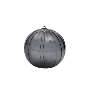 Elegante lampada a olio rotonda in vetro grigio fumé per decorazione da tavolo moderna