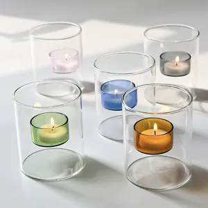 Candelabros creativos de vidrio de colores para decoración de interiores y cenas