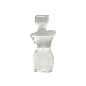 Modern minimalist human body art glass vase for avocado seed hydroponic planting