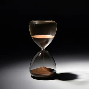 Clessidra Circolare in Vetro Minimalista Moderna Timer 15 Minuti Vetro Borosilicato Sabbia per Arredamento Casa Ufficio Ornamento