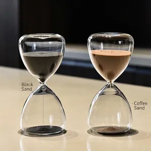 Clessidre moderne da 15 minuti in vetro con sabbia nera e marrone per la casa