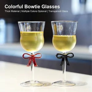 Creative Bowknot High Borosilicate Glass Wine Glass Retro Hand-Blown Champagne Flutes For Wedding Party Women Gift Home Drinkware