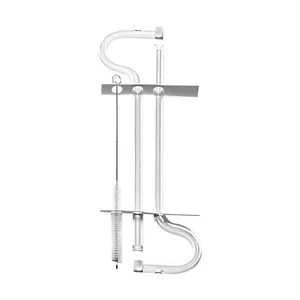 Detailed view of transparent anti-lip wrinkle glass straw set with cleaning brush