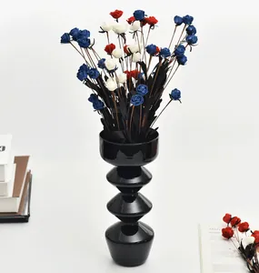 Vaso di vetro nero di design a bolle per composizioni floreali e decorazioni d'interni