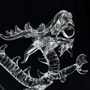 Figura de dragón de cristal transparente decoración del hogar zodiaco chino regalo