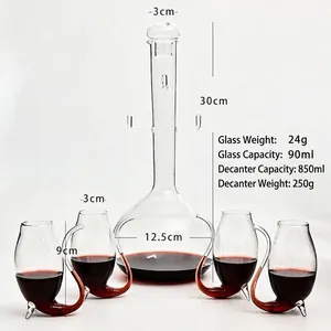5-delige creatieve karafset van borosilicaatglas met unieke zwanenhalsglazen