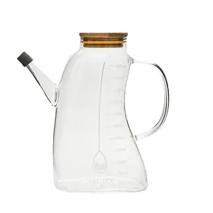 1000ml high borosilicate glass oil dispenser bottle with measurement scale