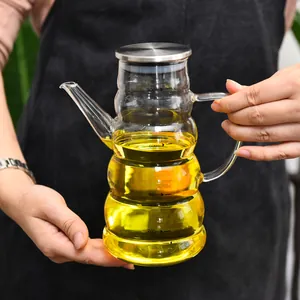 High temperature resistant glass oil dispenser bottle with 800ml scale markings
