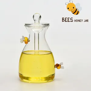 Kreatives Honigglas Aus Glas Mit Löffel Und Deckel Transparentes Vorratsglas Mit Bienen Bären Griff Dekoratives Küchenglas