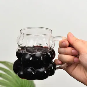 Creative Grape Shaped High Borosilicate Glass Cup Heat Resistant Transparent Drinkware For Milk Coffee Latte Water Cup