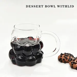 Creative grape-shaped borosilicate glass mug with handle for breakfast coffee and milk